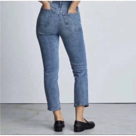 EVERLANE High-Rise Ankle Jeans in Medium Blue Wash High-Waisted Denim Size 24 - Picture 2 of 12